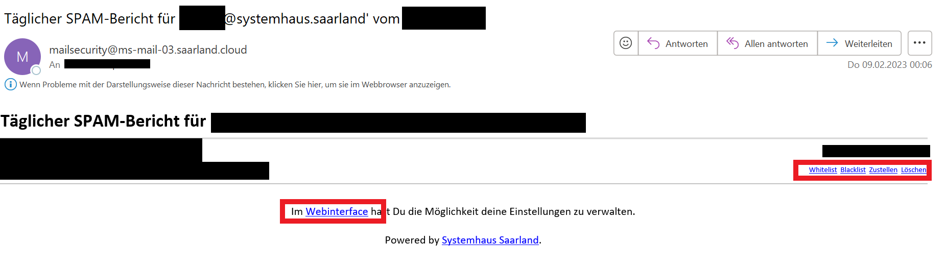 SPAM Bericht